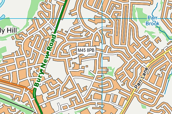M45 8PB map - OS VectorMap District (Ordnance Survey)