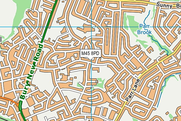 M45 8PD map - OS VectorMap District (Ordnance Survey)