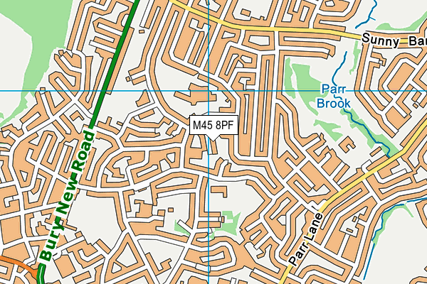 M45 8PF map - OS VectorMap District (Ordnance Survey)