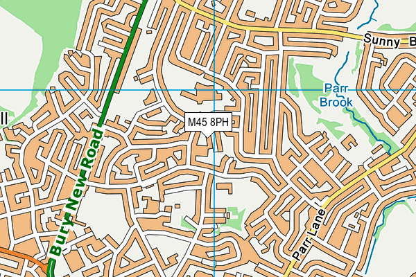 M45 8PH map - OS VectorMap District (Ordnance Survey)