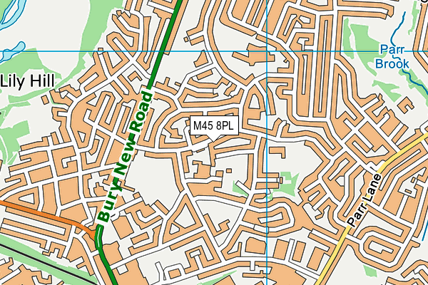 M45 8PL map - OS VectorMap District (Ordnance Survey)