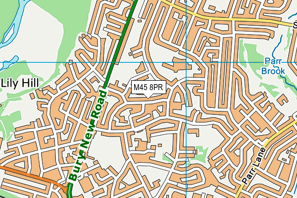 M45 8PR map - OS VectorMap District (Ordnance Survey)