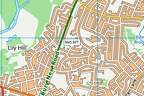 St Bernadette's Roman Catholic Primary School, Whitefield map (M45 8PT) - OS VectorMap District (Ordnance Survey)