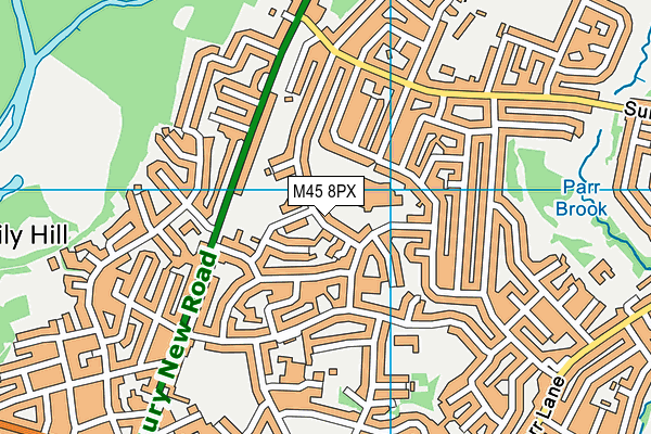 M45 8PX map - OS VectorMap District (Ordnance Survey)