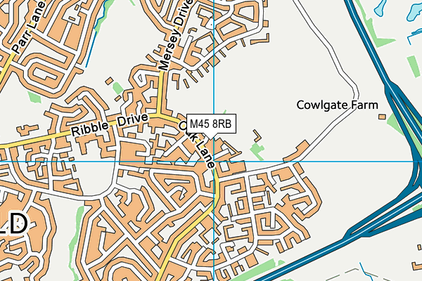 M45 8RB map - OS VectorMap District (Ordnance Survey)