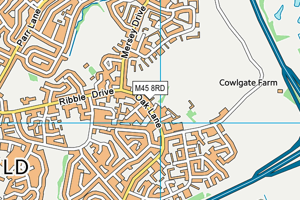M45 8RD map - OS VectorMap District (Ordnance Survey)