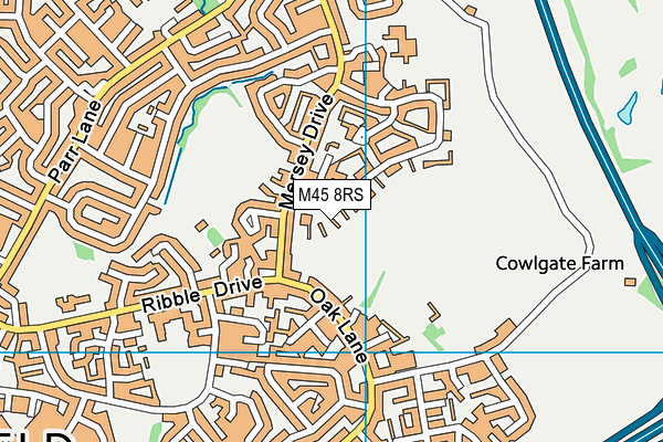 M45 8RS map - OS VectorMap District (Ordnance Survey)