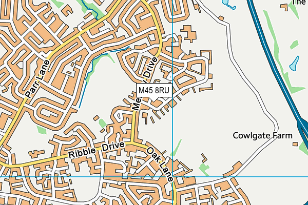 M45 8RU map - OS VectorMap District (Ordnance Survey)
