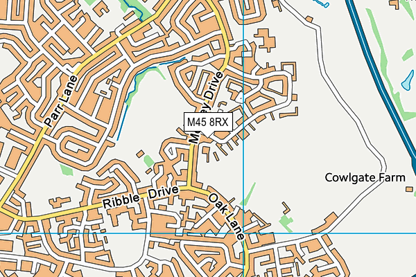 M45 8RX map - OS VectorMap District (Ordnance Survey)
