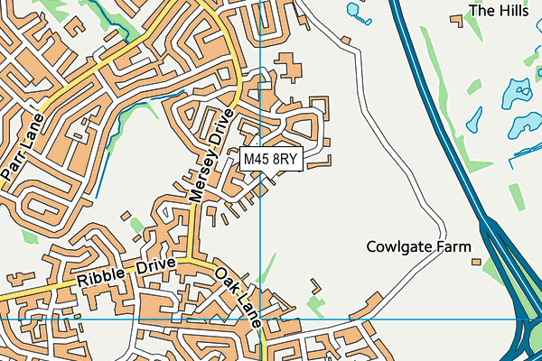 M45 8RY map - OS VectorMap District (Ordnance Survey)