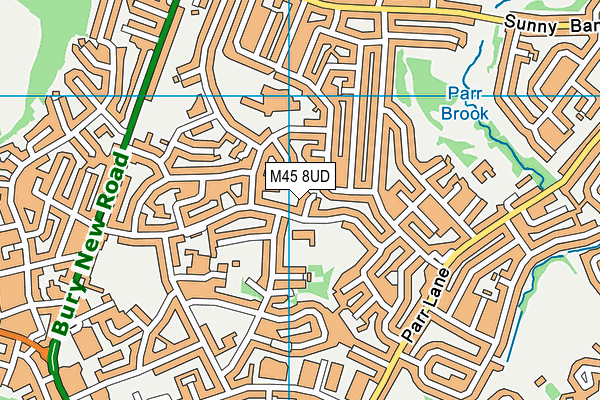 M45 8UD map - OS VectorMap District (Ordnance Survey)