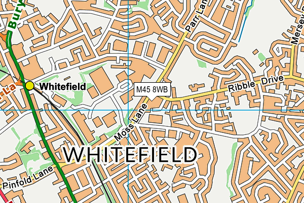 M45 8WB map - OS VectorMap District (Ordnance Survey)