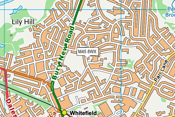 M45 8WX map - OS VectorMap District (Ordnance Survey)