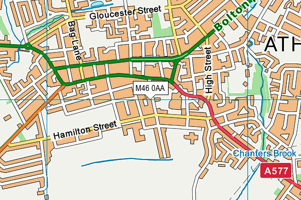 M46 0AA map - OS VectorMap District (Ordnance Survey)