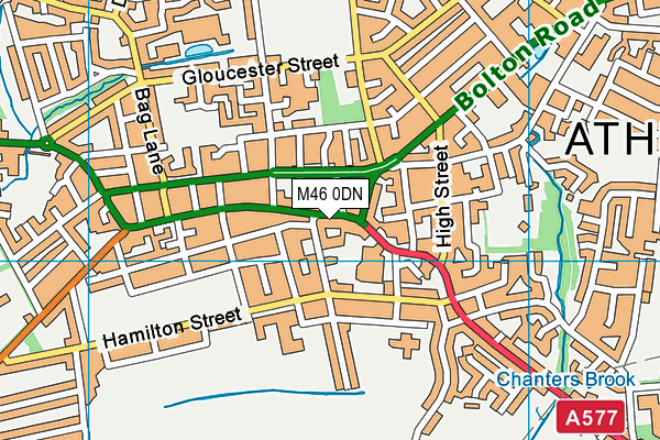 M46 0DN map - OS VectorMap District (Ordnance Survey)