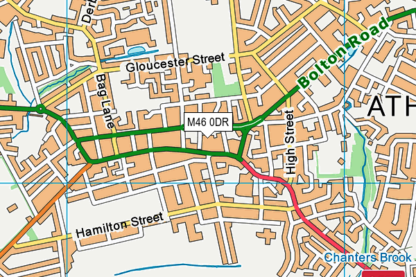 M46 0DR map - OS VectorMap District (Ordnance Survey)