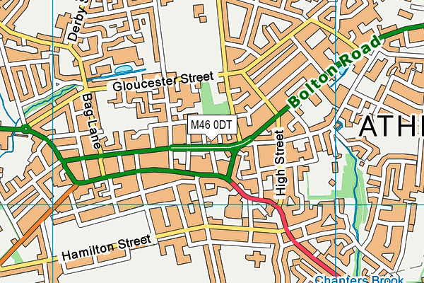 M46 0DT map - OS VectorMap District (Ordnance Survey)