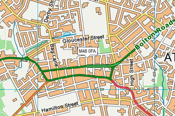 M46 0FA map - OS VectorMap District (Ordnance Survey)