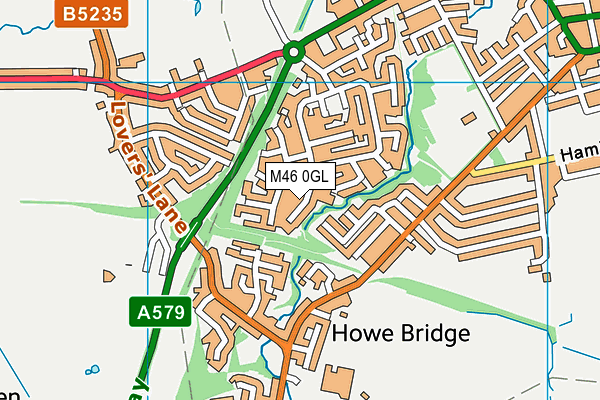 M46 0GL map - OS VectorMap District (Ordnance Survey)