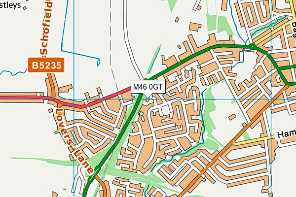 M46 0GT map - OS VectorMap District (Ordnance Survey)