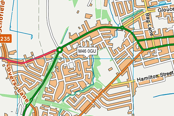 M46 0GU map - OS VectorMap District (Ordnance Survey)