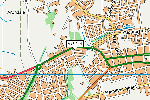 M46 0LN map - OS VectorMap District (Ordnance Survey)