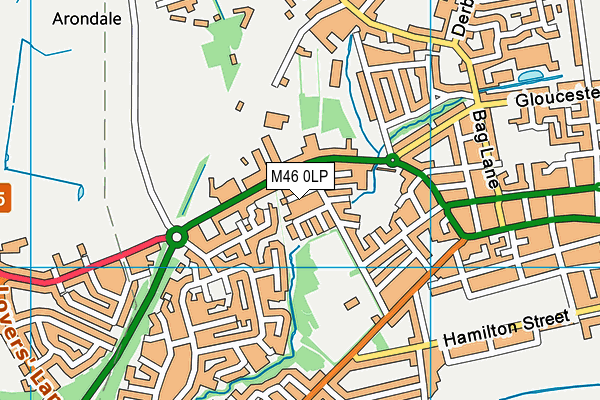 M46 0LP map - OS VectorMap District (Ordnance Survey)