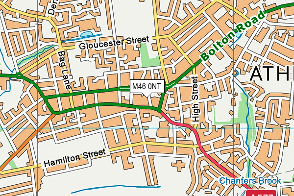 M46 0NT map - OS VectorMap District (Ordnance Survey)