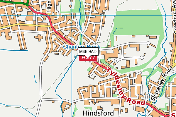 M46 9AD map - OS VectorMap District (Ordnance Survey)