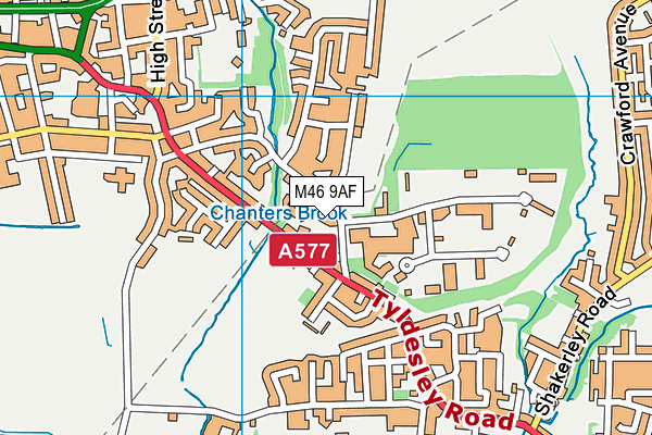 M46 9AF map - OS VectorMap District (Ordnance Survey)