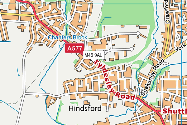 M46 9AL map - OS VectorMap District (Ordnance Survey)