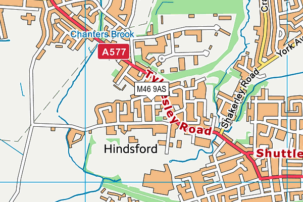 M46 9AS map - OS VectorMap District (Ordnance Survey)