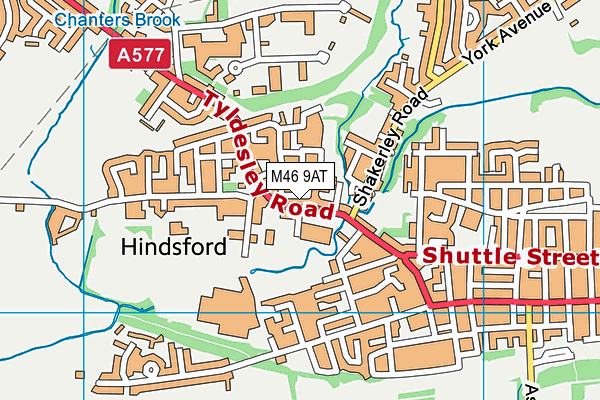 M46 9AT map - OS VectorMap District (Ordnance Survey)