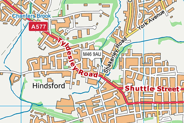 M46 9AU map - OS VectorMap District (Ordnance Survey)