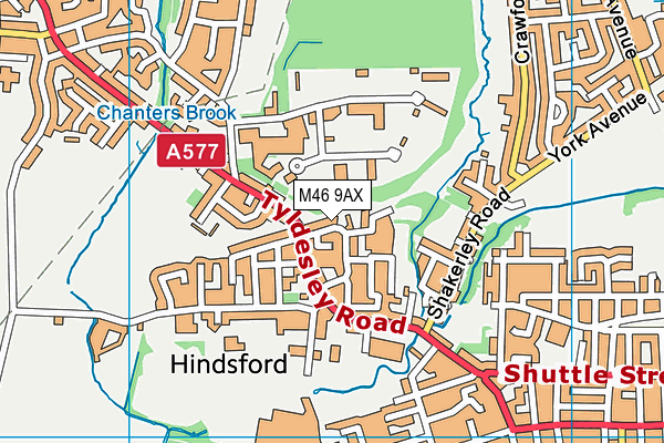 M46 9AX map - OS VectorMap District (Ordnance Survey)