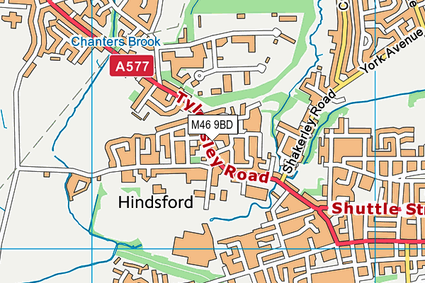 M46 9BD map - OS VectorMap District (Ordnance Survey)