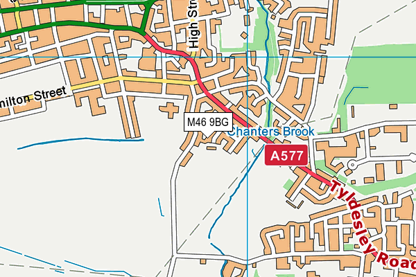 M46 9BG map - OS VectorMap District (Ordnance Survey)