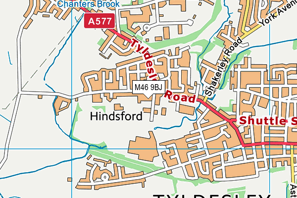 M46 9BJ map - OS VectorMap District (Ordnance Survey)