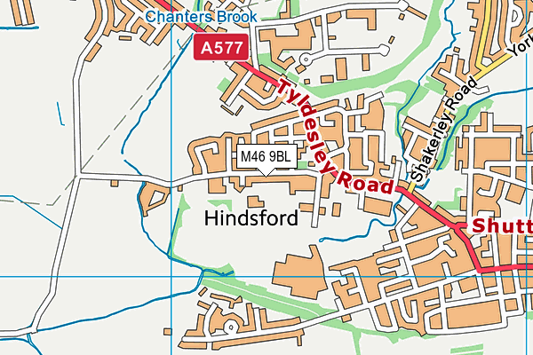 Hindsford CofE Primary School map (M46 9BL) - OS VectorMap District (Ordnance Survey)