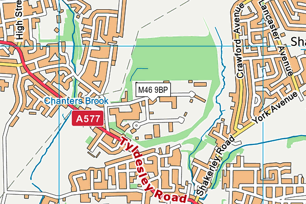 M46 9BP map - OS VectorMap District (Ordnance Survey)