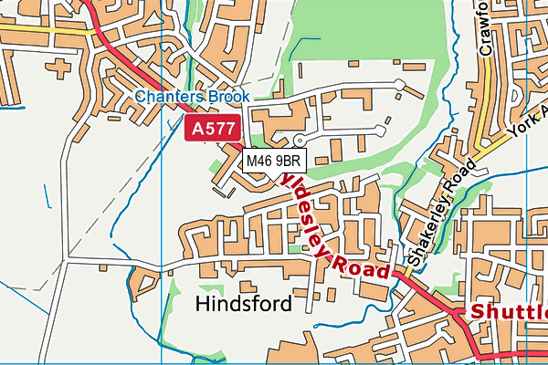 M46 9BR map - OS VectorMap District (Ordnance Survey)