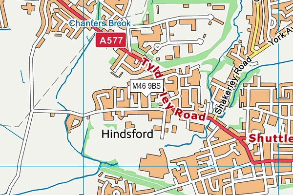 M46 9BS map - OS VectorMap District (Ordnance Survey)