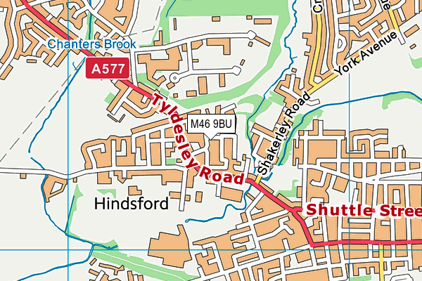 M46 9BU map - OS VectorMap District (Ordnance Survey)