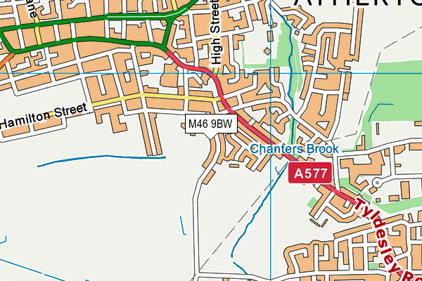 M46 9BW map - OS VectorMap District (Ordnance Survey)