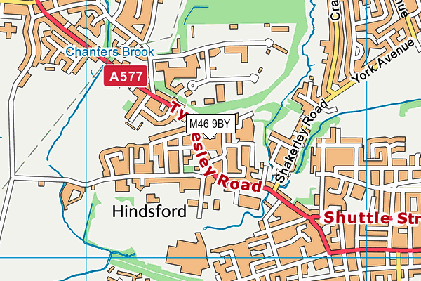 M46 9BY map - OS VectorMap District (Ordnance Survey)