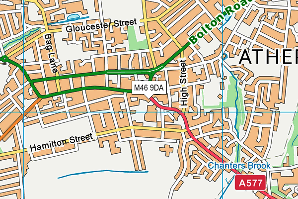 M46 9DA map - OS VectorMap District (Ordnance Survey)