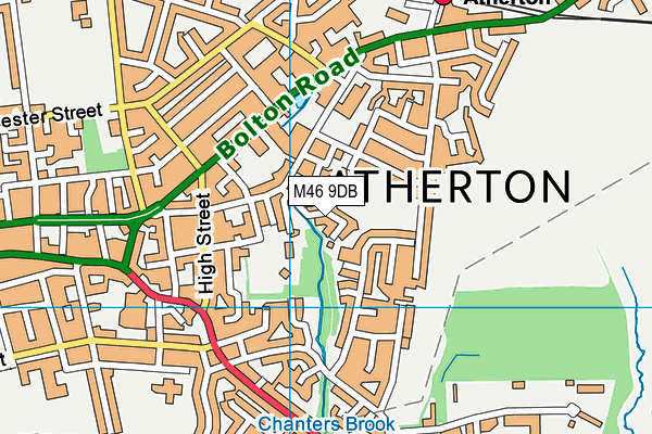 M46 9DB map - OS VectorMap District (Ordnance Survey)