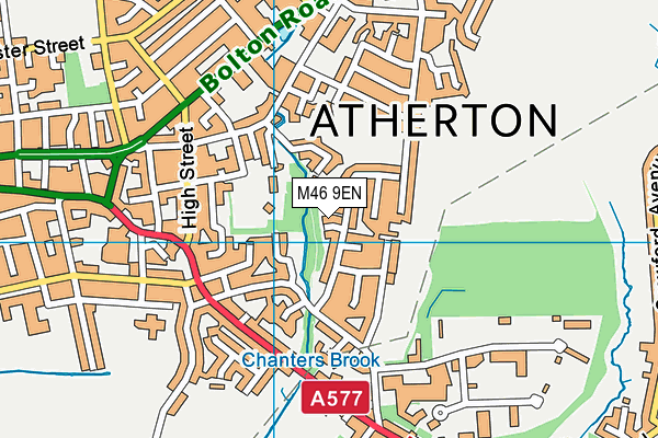 M46 9EN map - OS VectorMap District (Ordnance Survey)