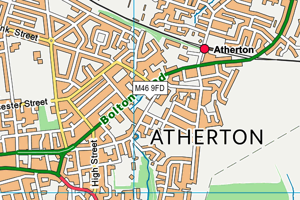 St Philip's CofE Primary School, Atherton map (M46 9FD) - OS VectorMap District (Ordnance Survey)