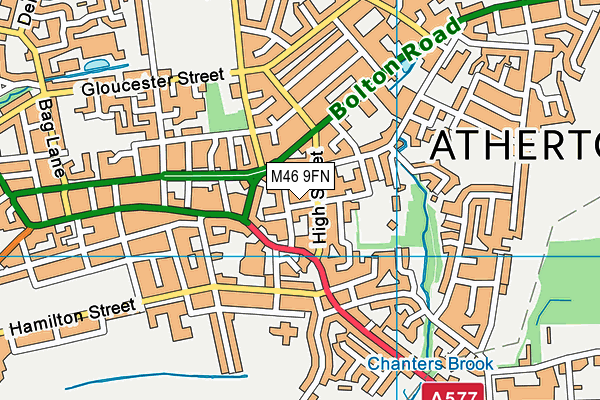 M46 9FN map - OS VectorMap District (Ordnance Survey)